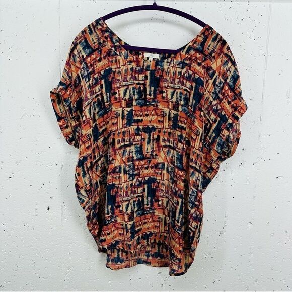 Joie size Small Pink and Blue Silk Oversized Blouse - Picture 6 of 12